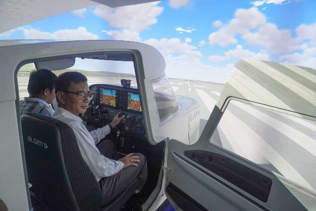 ASEAN veteran in a flight simulator