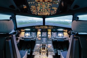 An A320 glass cockpit is equipped with an all-digital display