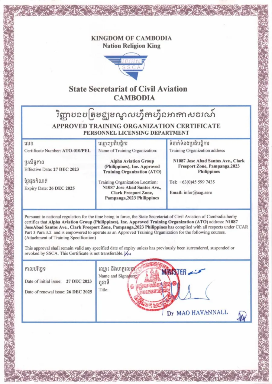SSCA Certificate - ATOC Cert No_ATO-010-PEL (26 December 2025)